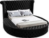 Alora – Upholstered Platform Bed, Black – King - Furniture Story