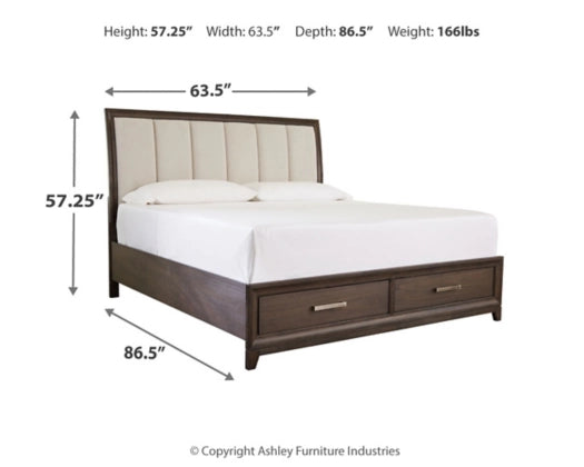 Brueban Queen Panel Bed with 2 Storage Drawers - Furniture Story