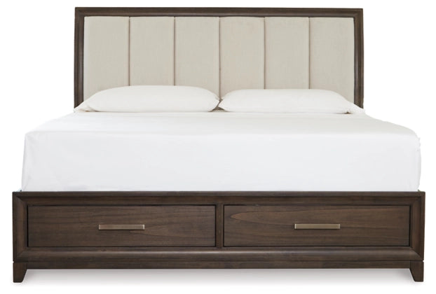 Brueban Queen Panel Bed with 2 Storage Drawers - Furniture Story