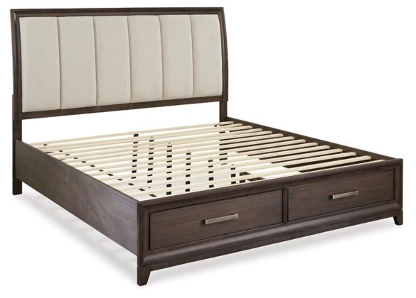 Brueban Queen Panel Bed with 2 Storage Drawers - Furniture Story