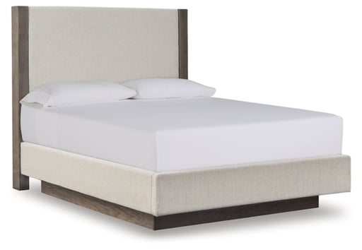 Anibecca QUEEN Upholstered Panel Bed - Furniture Story