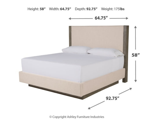 Anibecca QUEEN Upholstered Panel Bed - Furniture Story