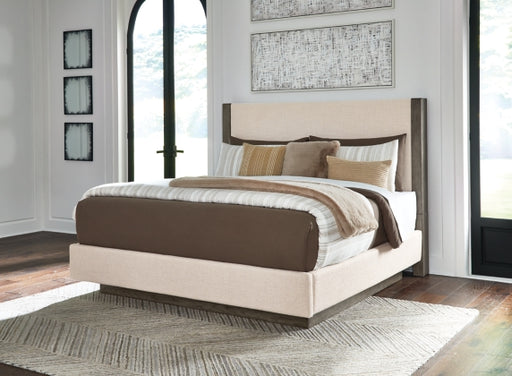 Anibecca QUEEN Upholstered Panel Bed - Furniture Story