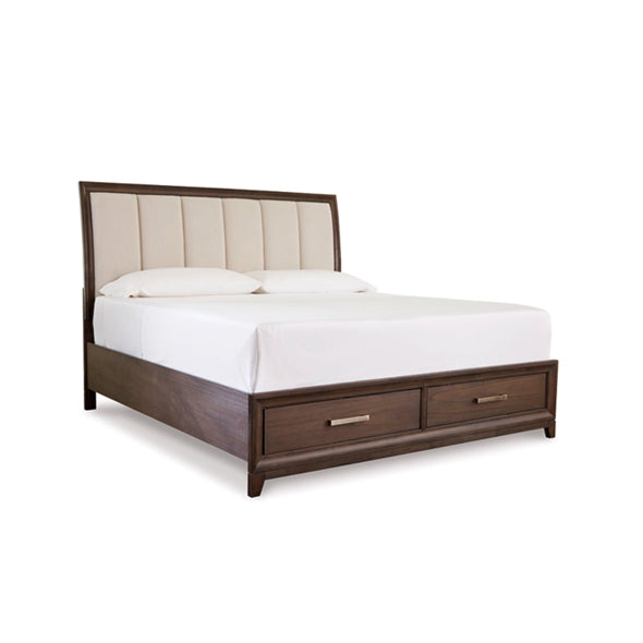 Brueban Queen Panel Bed with 2 Storage Drawers - Furniture Story