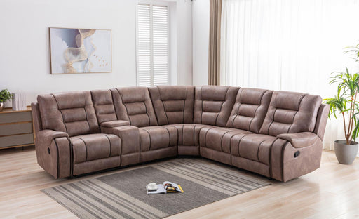 Capo 3 Piece Tan Reclining Sectional - Furniture Story