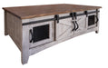 Pueblo Gray Cocktail Table 8 Doors - Furniture Story