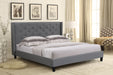 Megan – Upholstered Platform Bed - Color Grey - Furniture Story