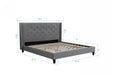 Megan – Upholstered Platform Bed - Color Grey - Furniture Story