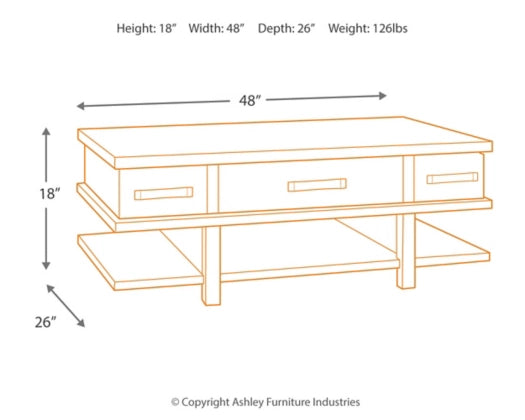 Stanah Coffee Table with Lift Top - Furniture Story