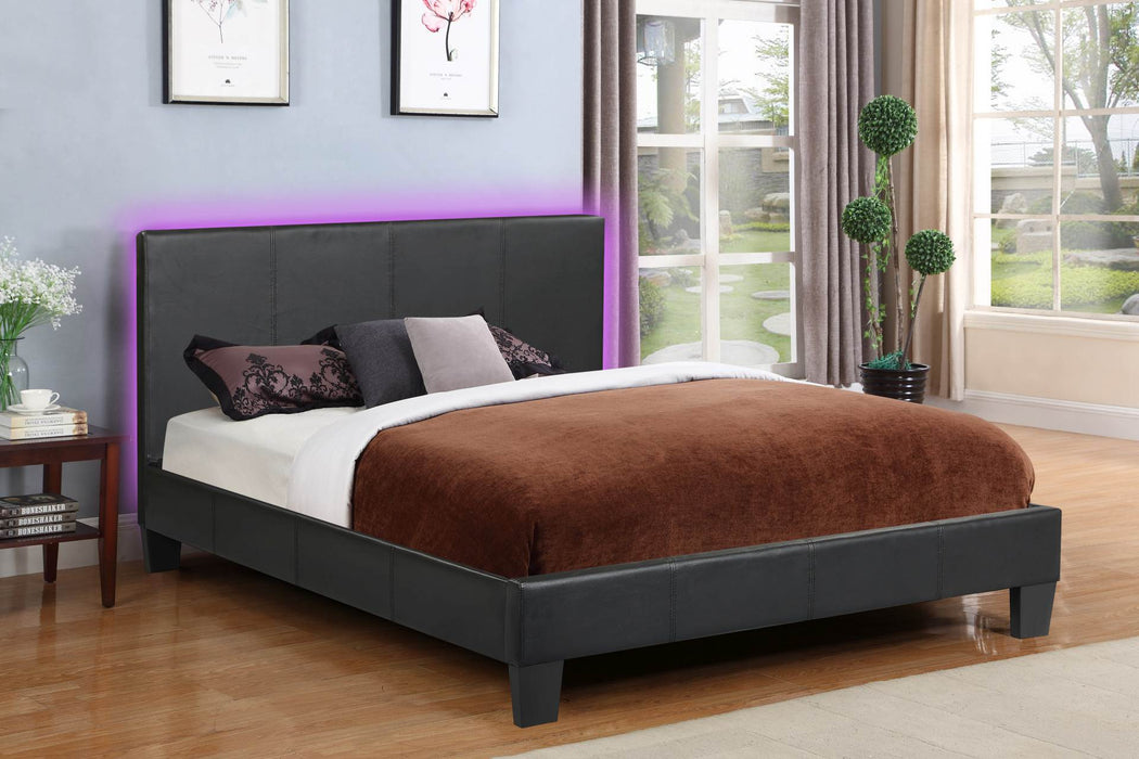 Value – Upholstered Platform Bed, Black – King - Furniture Story