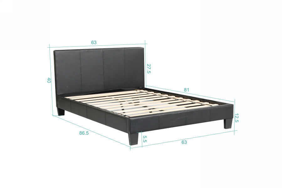 Value – Upholstered Platform Bed, Black – Queen - Furniture Story