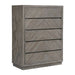 Herringbone Solid Wood 5 Drawer Chest in Rustic Latte - Furniture Story