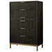 Kentfield Solid Wood Six Drawer Chest in Black Drifted Oak - Furniture Story