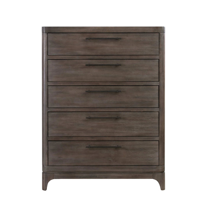 Cicero Five-Drawer Chest in Slate Grey - Furniture Story