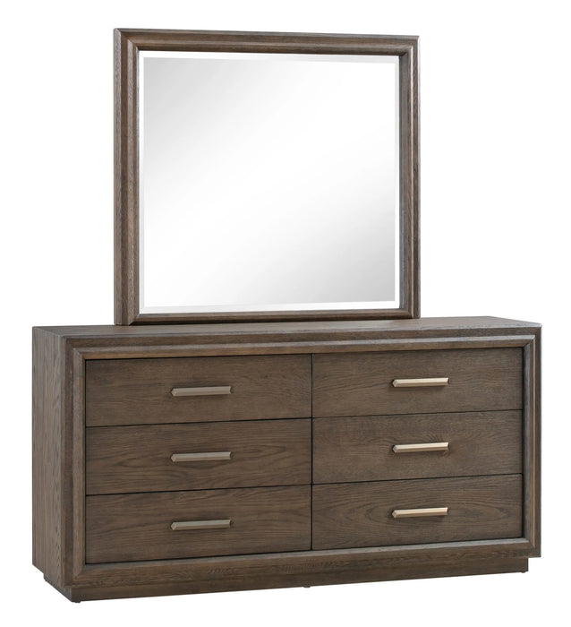 Lawson Solid Oak Mirror Dresser in Big Bear Brown - Furniture Story