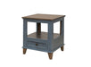 Toscana Blue 1 Drawer, End Table Blue - Furniture Story