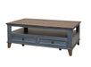 Toscana Blue 4 Drawers, Cocktail Table Blue - Furniture Story