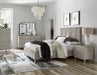 Argento Wave-Patterned King Bed in Misty Grey - Furniture Story