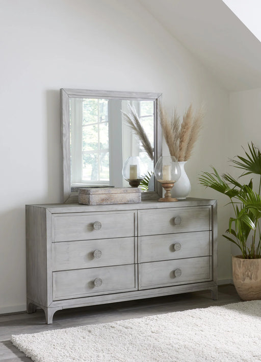 Boho Chic Six-Drawer Dresser in Washed White - Furniture Story