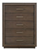 Lawson Five Drawer Wood Chest in Big Bear Brown - Furniture Story