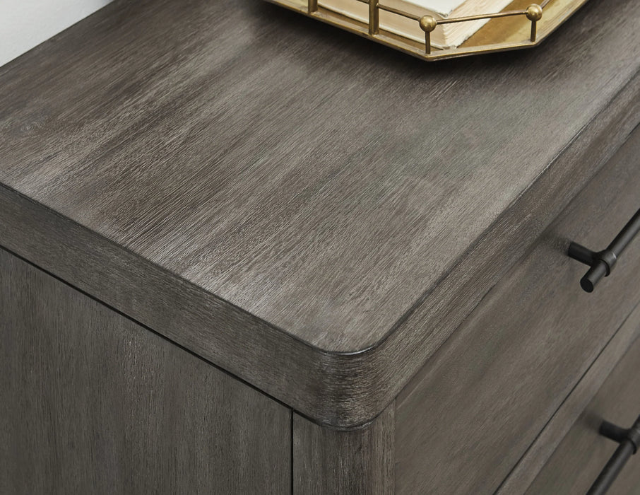 Cicero Five-Drawer Chest in Slate Grey - Furniture Story