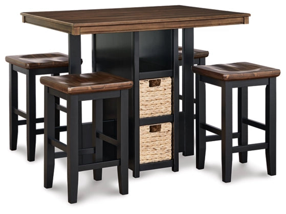 Dolingham Counter Height Dining Table and Bar Stools (Set of 5) - Furniture Story