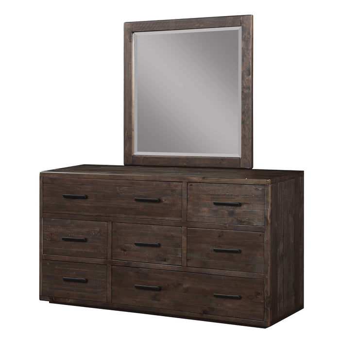 McKinney Seven Drawer Solid Wood Dresser in Espresso Pine - Furniture Story