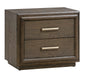 Lawson Two Drawer USB-charger Nightstand in Big Bear Brown - Furniture Story