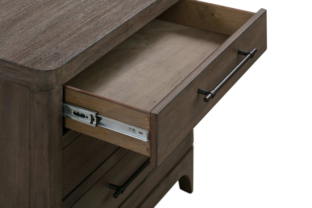 Cicero Three-Drawer Nightstand in Slate Grey - Furniture Story