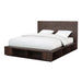 McKinney Solid Wood Low Platform Storage Queen Bed in Espresso Pine - Furniture Story