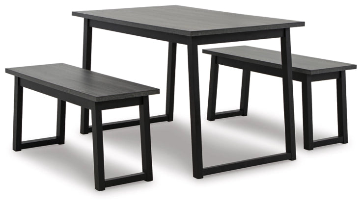 Garvine Dining Table and Benches (Set of 3) - Furniture Story