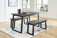 Garvine Dining Table and Benches (Set of 3) - Furniture Story