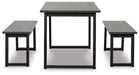 Garvine Dining Table and Benches (Set of 3) - Furniture Story