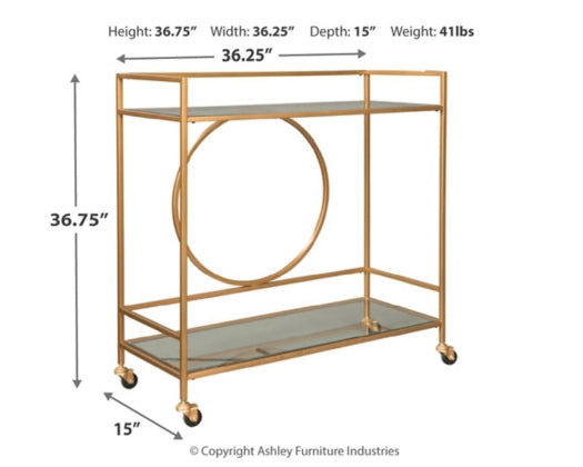 Jackford Bar Cart - Furniture Story