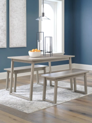 Loratti Dining Table and Benches (Set of 3) - Furniture Story