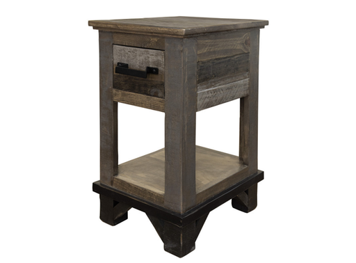 Loft Brown Collection Chair Side Table 1 Drawer - Furniture Story