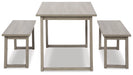 Loratti Dining Table and Benches (Set of 3) - Furniture Story