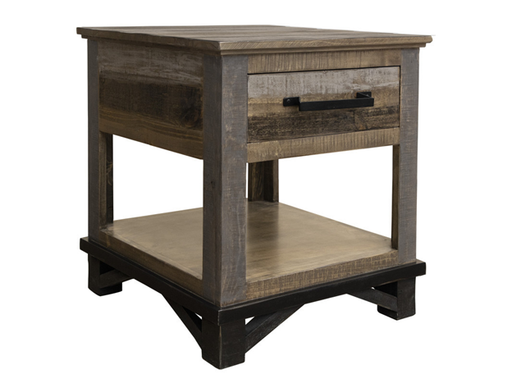 Loft Brown Collection End Table 1 Drawer - Furniture Story