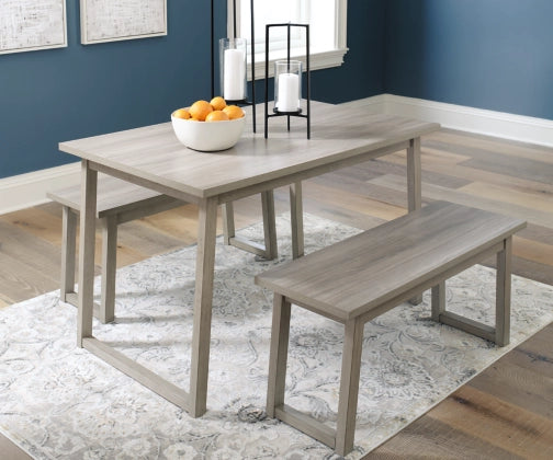 Loratti Dining Table and Benches (Set of 3) - Furniture Story