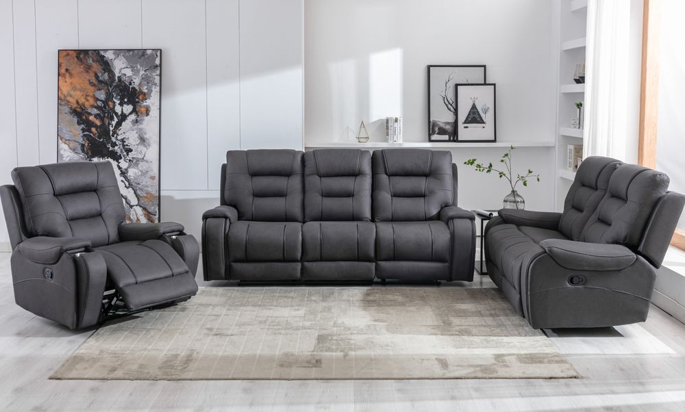 PORTO - SOFA RECLINER - FONDA JET BLACK - Furniture Story