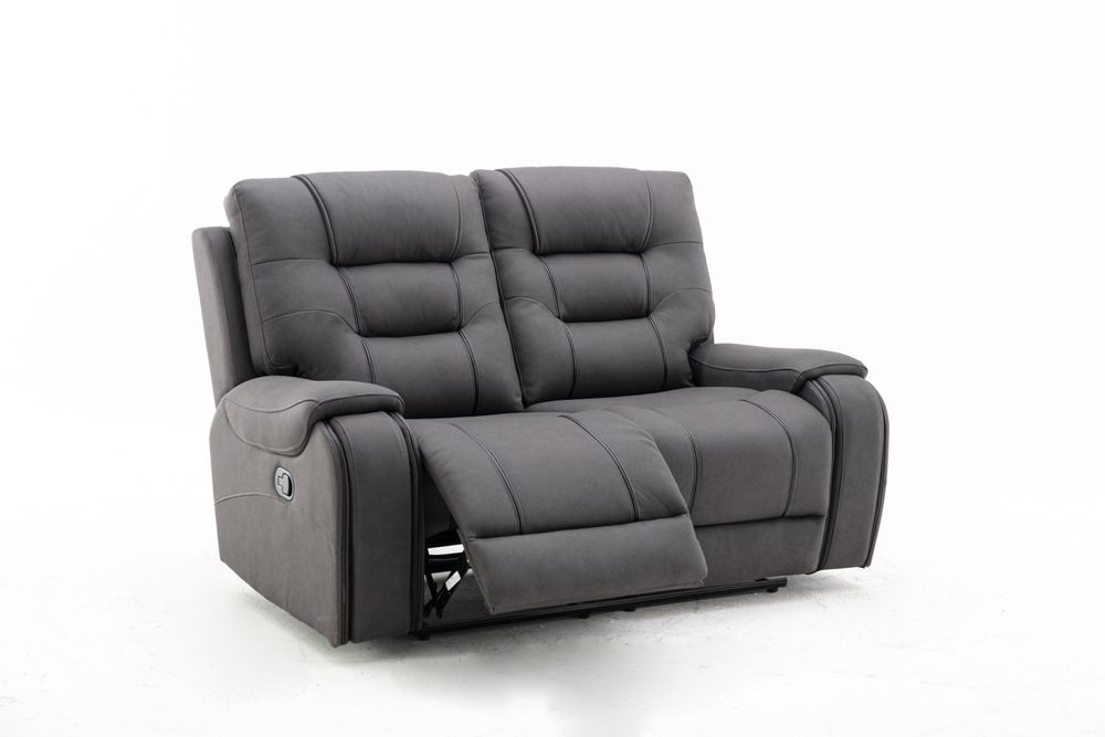 PORTO - LOVESEAT RECLINER - FONDA JET BLACK - Furniture Story