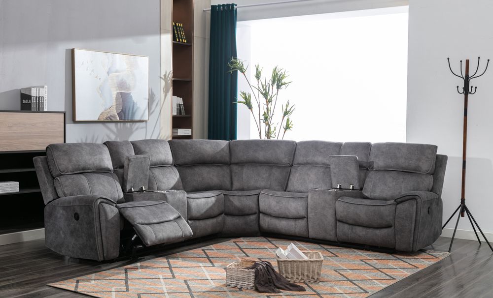 NAMPA - POWER SECTIONAL - HONDO GREY - Furniture Story