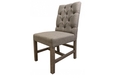 Marble Tufted Chair, Gray Fabric - Furniture Story