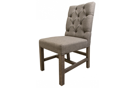 Marble Tufted Chair, Gray Fabric - Furniture Story