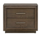 Lawson Two Drawer USB-charger Nightstand in Big Bear Brown - Furniture Story