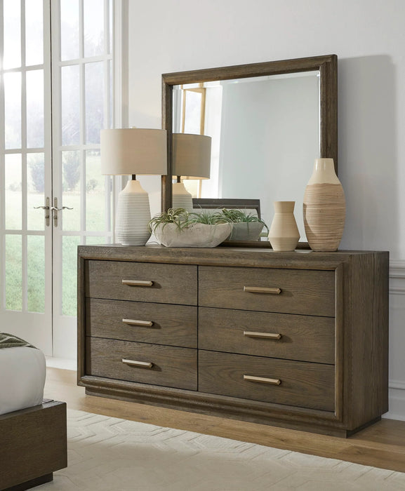 Lawson Solid Oak Mirror Dresser in Big Bear Brown - Furniture Story