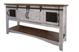 Pueblo Gray Sofa Table 4 Doors - Furniture Story