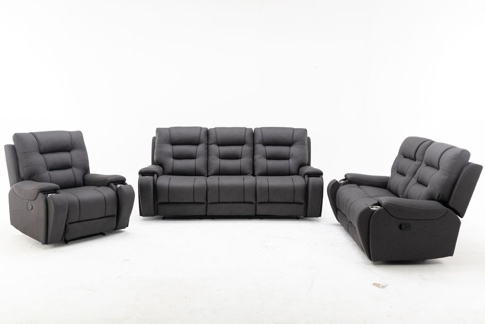 PORTO - 3 PC SET - FONDA JET BLACK - Furniture Story