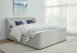 Upholstered Platform Bed in Cotton Ball Boucle - Furniture Story