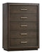 Lawson Five Drawer Wood Chest in Big Bear Brown - Furniture Story